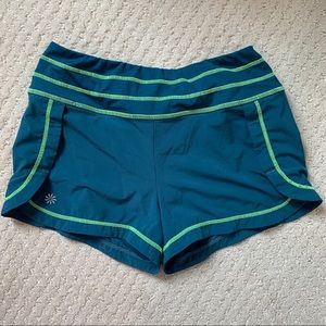 Athleta Sea Green/Lime Running Shorts XS